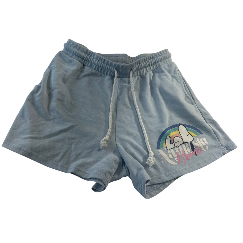 Peanuts Snoopy Namaste Home Light Blue Lounge Shorts Women Medium LS2231RLS